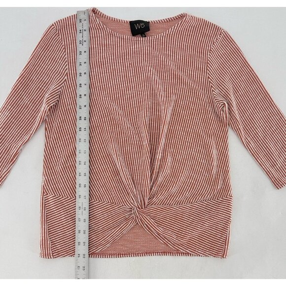 W5 Anthropologie Textured Stripe Twist Knot 3/4 Sleeve Blouse Size Sm, FLAWS - Picture 14 of 14